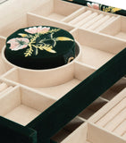 Wolf Zoe large jewellery box with floral embroidery, UK version