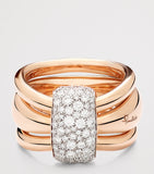Pomellato Together ring in rose gold with diamonds, British brand