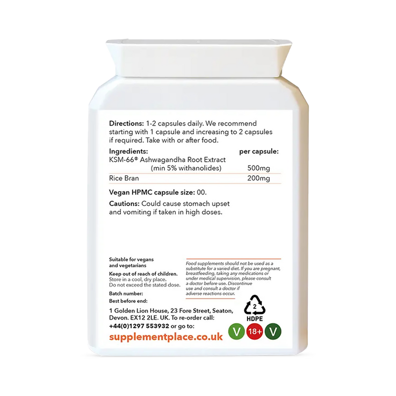 Supplement Place Ashwagandha KSM-66 500mg capsules - British product