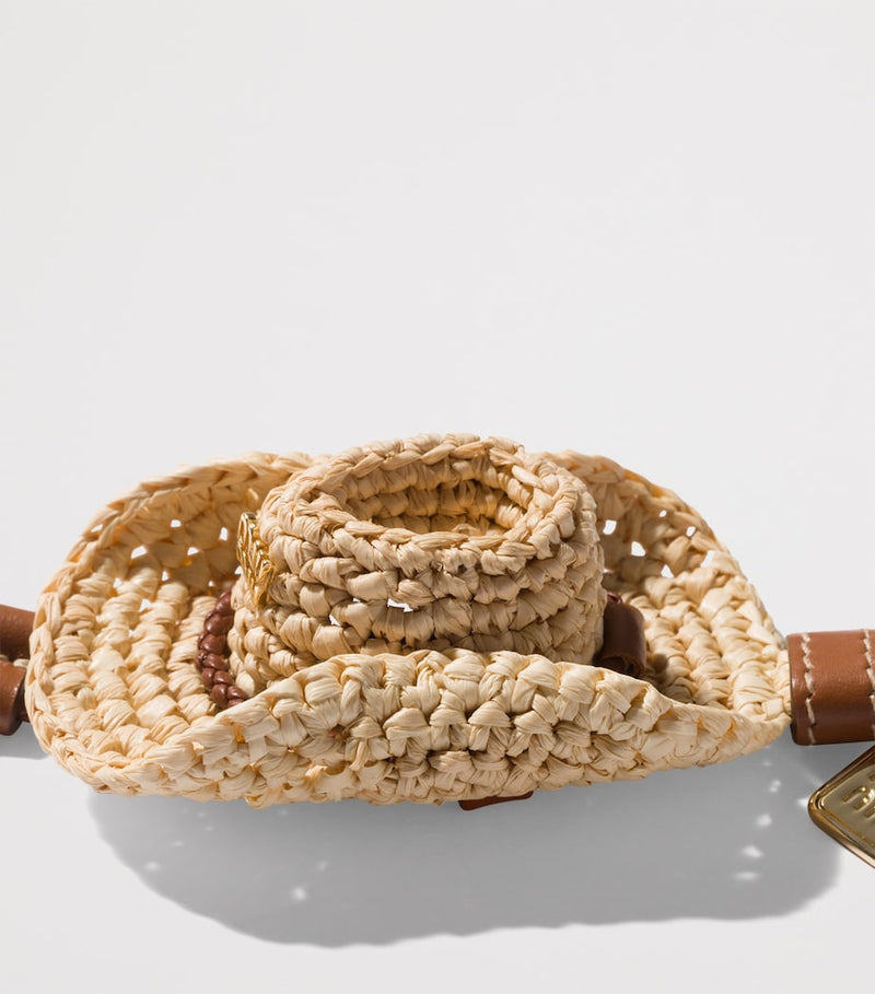Miu Miu raffia and leather sunhat keyring, UK version