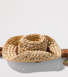 Miu Miu raffia and leather sunhat keyring, UK version