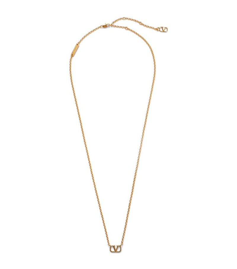 Valentino Garavani VLogo Necklace 18-karat gold-plated, UK version
