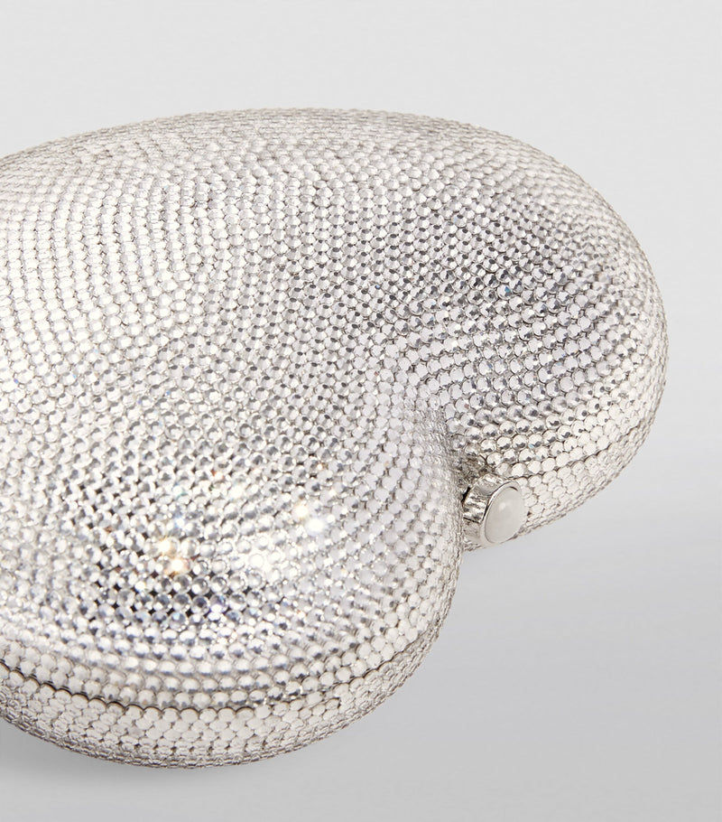 Judith Leiber heart-shaped crystal clutch bag, imported from the UK