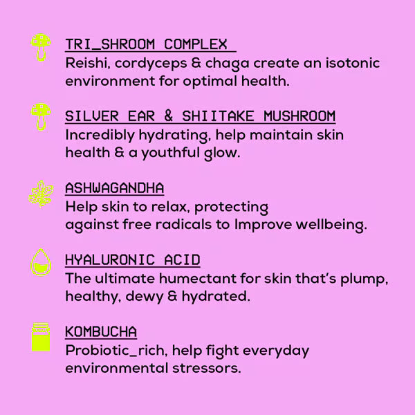 Glow Hub Super Shroom Serum Mist face spray, UK version
