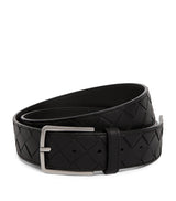 Harrods Bottega Veneta Leather Intrecciato Belt- Buy online at McGrocer