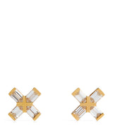 Harrods Eva Fehren Yellow Gold and Diamond Exploding X Stud Earrings- Buy online at McGrocer