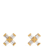Eva Fehren Exploding X stud earrings 18kt gold diamonds, UK version
