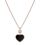 Chopard Happy Hearts necklace rose gold diamond onyx, imported from the UK