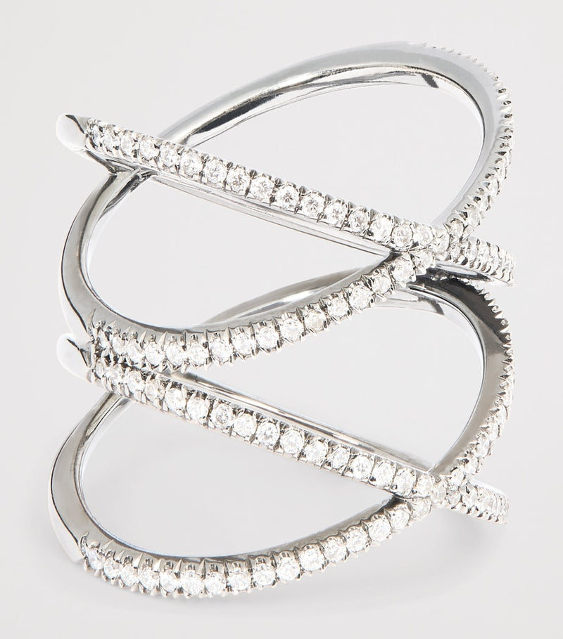 Eva Fehren blackened white gold diamond XX ring - British product