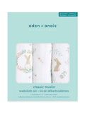 aden anais pink bunny muslin washcloths 3 pack, imported from the UK