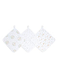 aden anais pink bunny muslin washcloths 3 pack, imported from the UK
