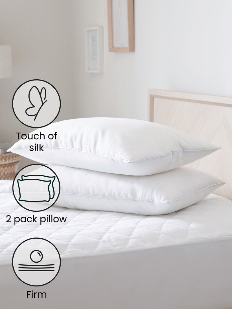 Sleep In Silk firm pillows set of two (British brand)