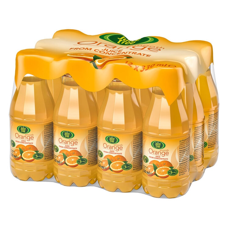 Juice Tree orange juice from concentrate 12 x 330ml, UK version