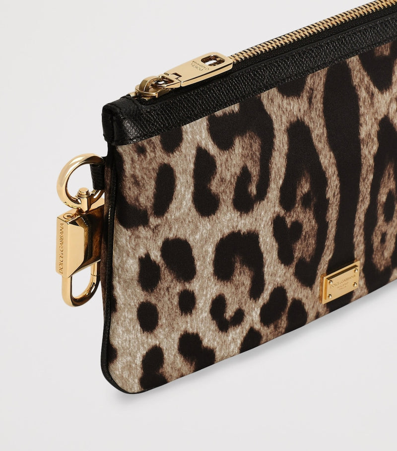 Dolce&Gabbana leopard print pouch 14x24cm, imported from the UK