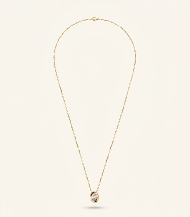 Cartier mixed gold diamond Trinity necklace 60cm, imported from the UK