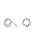 Silver cubic zirconia circle stud earrings (British brand)