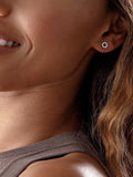 Silver cubic zirconia circle stud earrings (British brand)