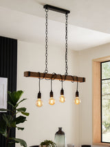 Next Brown Bronx Linear 4 Light Pendant Ceiling Light- Buy online at McGrocer