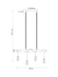 Bronx linear ceiling light with wood effect and 80cm width - British product