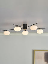 Next Dar Lighting Black Jasper 5 Light Semi Flush Ceiling Light- Buy online at McGrocer