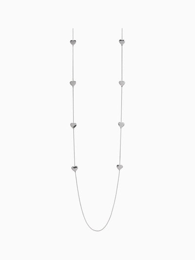 Next Silver Tone Heart Long Rope Necklace- Buy online at McGrocer