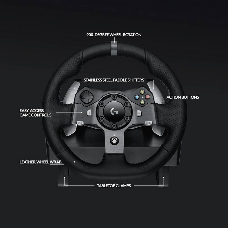 Logitech G920 steering wheel and G335 headset bundle - British product