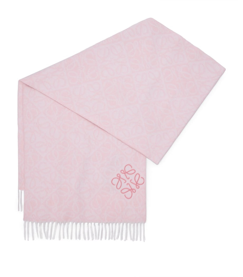 LOEWE Wool-Cashmere Anagram Scarf, imported from the UK