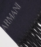 Giorgio Armani silk-cashmere fringe scarf 184cm x 40cm, UK version