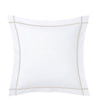 Yves Delorme square pillowcase with chain embroidery, 65cm x 65cm (British brand)