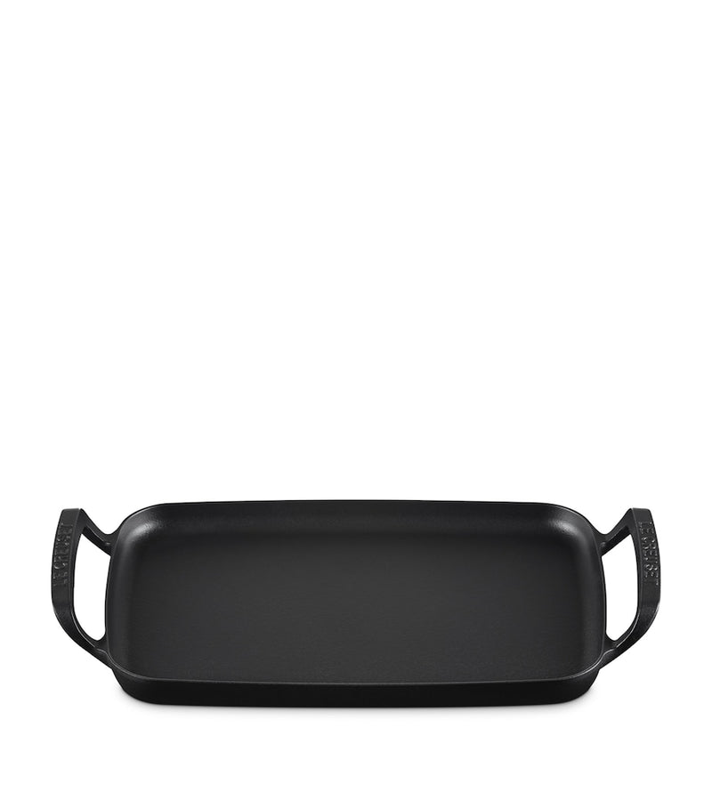 Le Creuset cast iron rectangular BBQ griddle 40cm, UK version