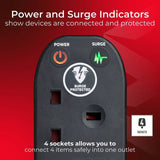 Masterplug 4-socket surge protected extension lead 1m - British product