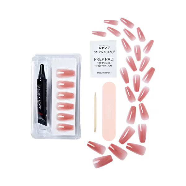DNR Kiss X-Tend gel nail extensions flowers 32pcs - British product