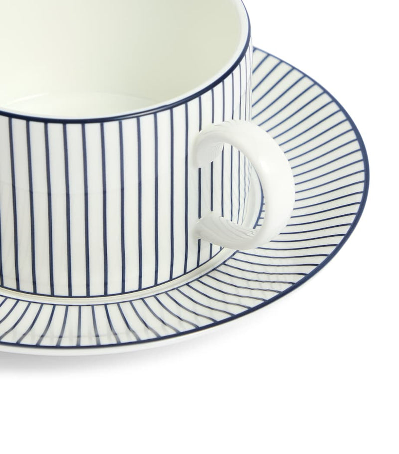 Wedgwood Pinstripe Teacup and Saucer (British brand)