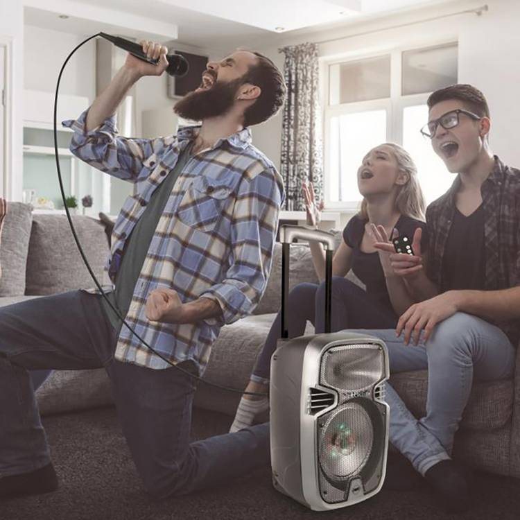 Lexibook K8250 Bluetooth trolley speaker with karaoke, imported from the UK