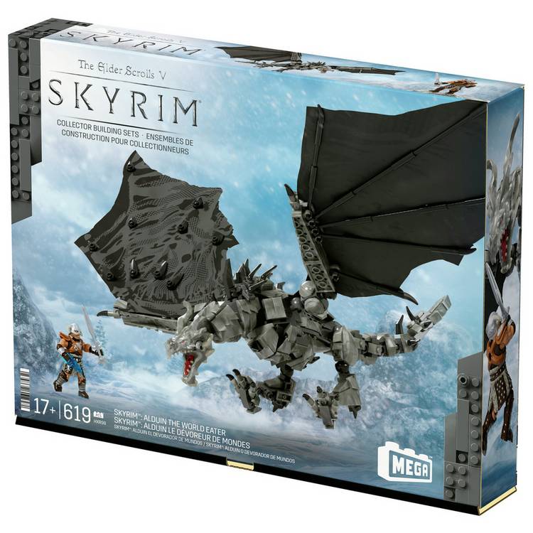 MEGA Skyrim Alduin the World Eater building kit 619-piece, imported from the UK