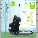 Flyte Penni Panda folding tri scooter suitcase white - British product
