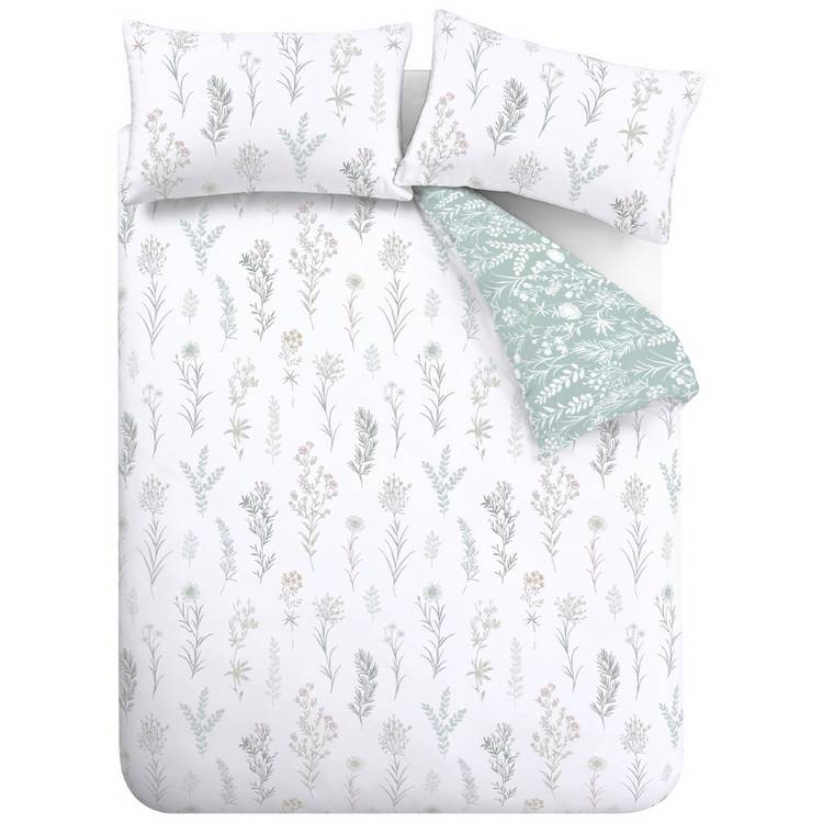 Bianca Cotton wild flowers white bedding set super king, UK version