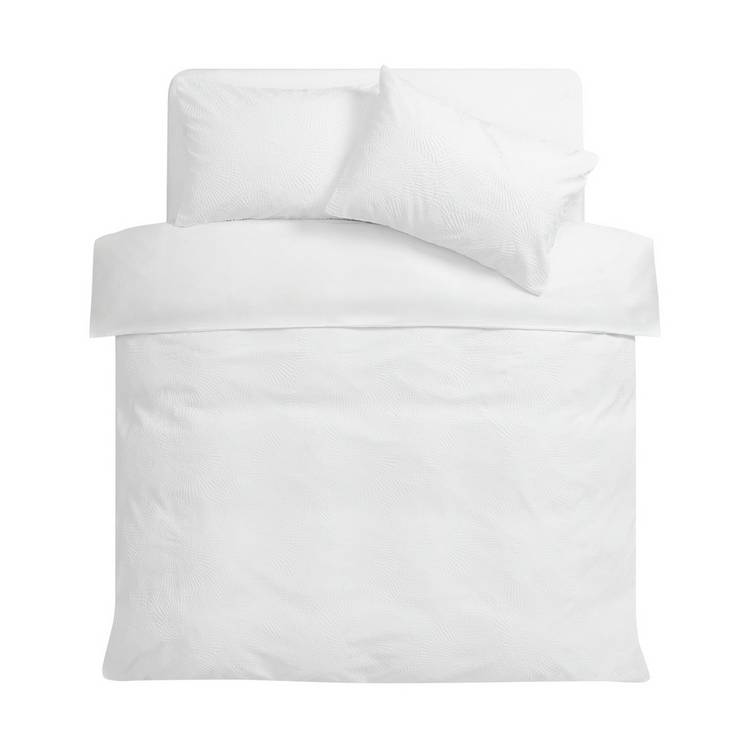 Argos Home white embossed floral bedding set single (British brand)