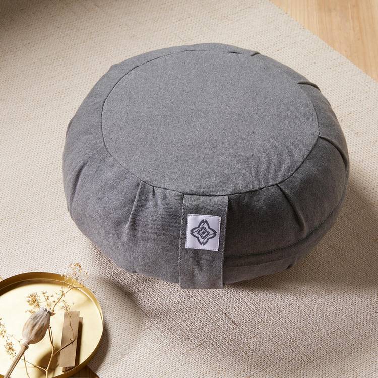 Decathlon grey round yoga meditation cushion 35cm - British product
