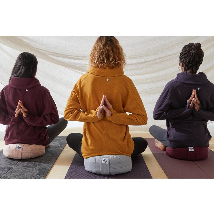 Decathlon grey round yoga meditation cushion 35cm - British product