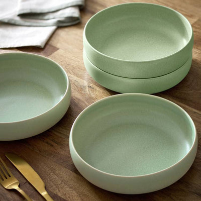 Argos Habitat 4 Piece Reactive Stoneware Pasta Bowls - Green- Buy online at McGrocer