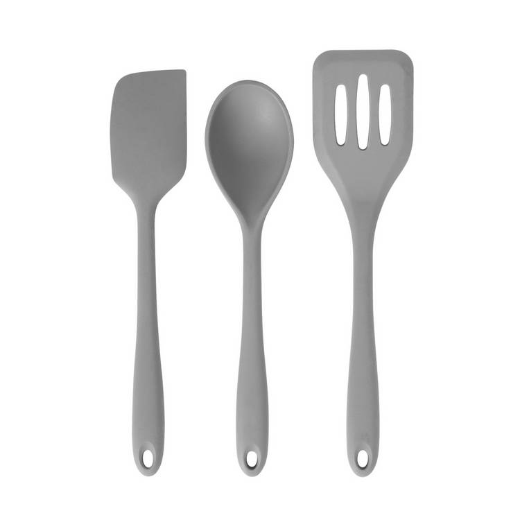 Argos Home 3 piece silicone utensil set grey, imported from the UK