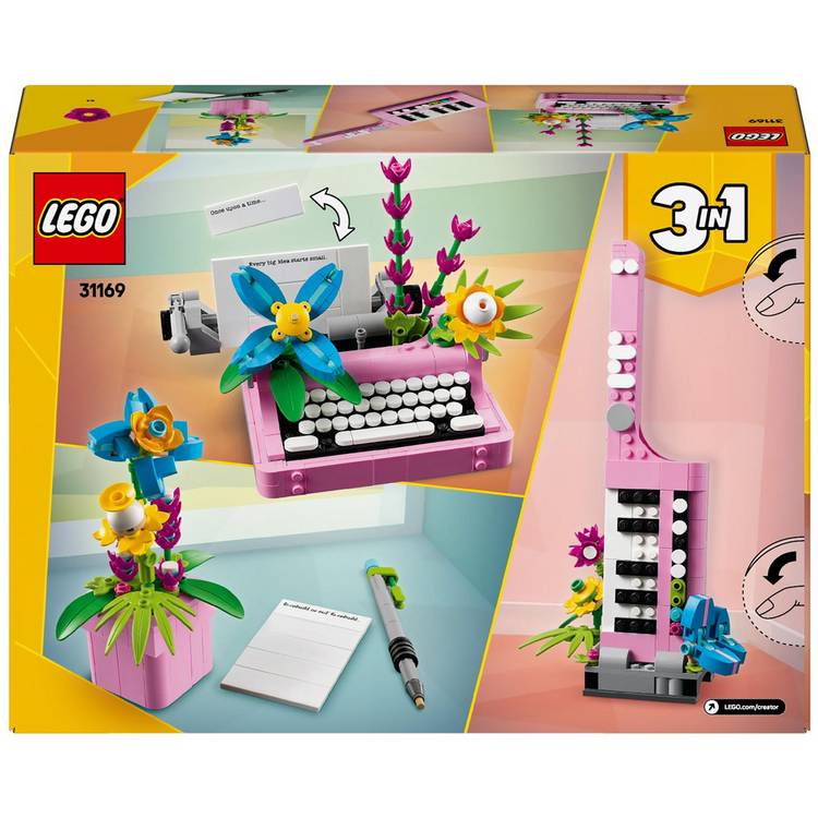 LEGO Creator 3in1 typewriter with flowers building toy - (British brand)