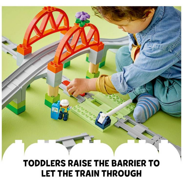 LEGO DUPLO train tracks bridge expansion set 42 pieces (British brand)