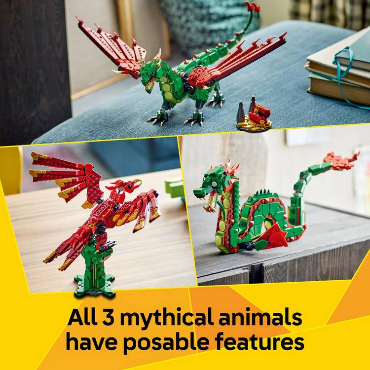 LEGO Creator Medieval Dragon building set with 715 pieces, UK version