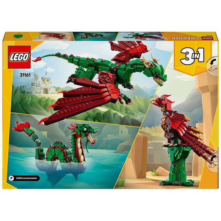 LEGO Creator Medieval Dragon building set with 715 pieces, UK version