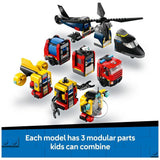 LEGO City Remix set helicopter fire engine submarine 874 pieces, imported from the UK