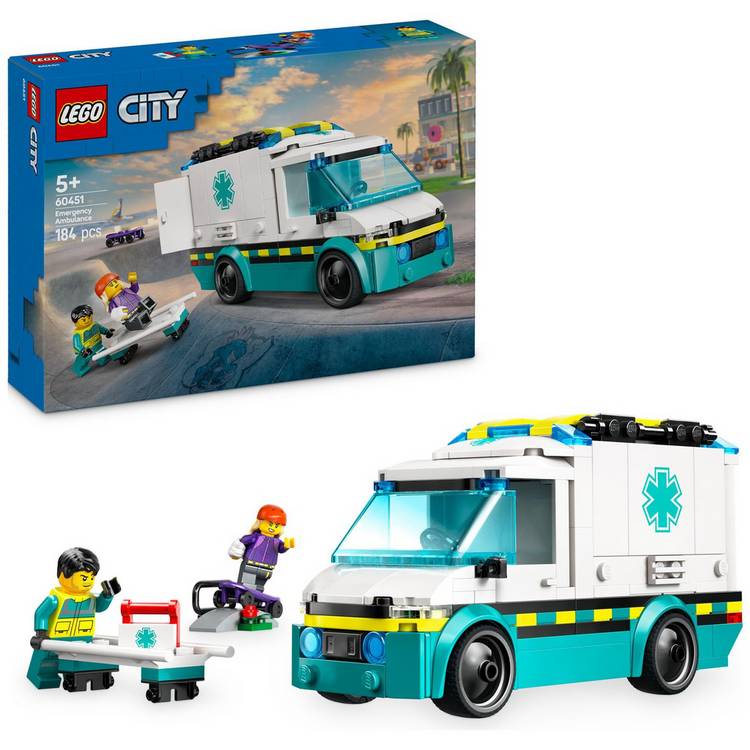 LEGO City Emergency Ambulance toy set 184 pieces (British brand)