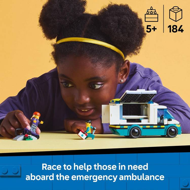 LEGO City Emergency Ambulance toy set 184 pieces (British brand)