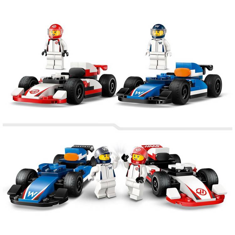 LEGO City F1 Williams and Haas race cars set (British brand)